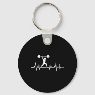 Vintage Lifting Powerlifting Bodybuilding Heartbea Keychain