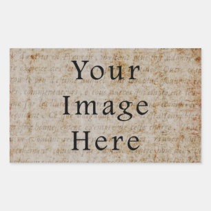 Vintage Light Brown Script Text Parchment Paper Sticker