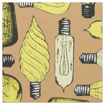vintage light bulb fabric