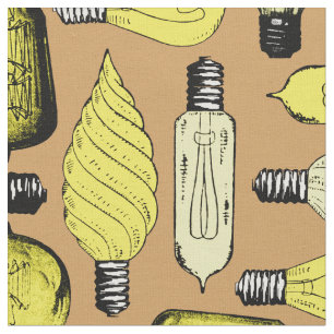 vintage light bulb fabric