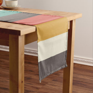 Vintage light color stripes long table runner