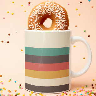 Vintage light colour stripes coffee mug