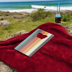 Vintage light colour stripes credit card bottle opener