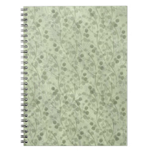 Vintage light green leaves distressed cottagecore notebook