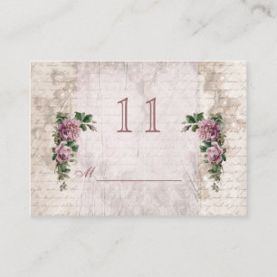 Vintage light pink roses Table Place card