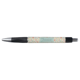 Vintage Light Spring Busy Floral Personalised Pen
