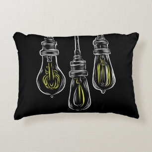 Vintage Lightbulbs Decorative Pillow