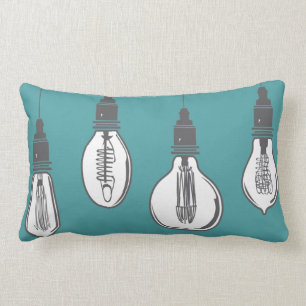 Vintage Lightbulbs Lumbar Pillow