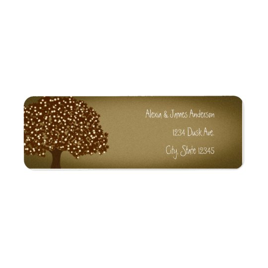 Vintage Lighted Tree Rustic Return Address Labels