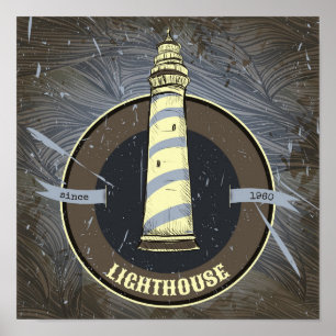 Vintage Lighthouse 1960 Poster