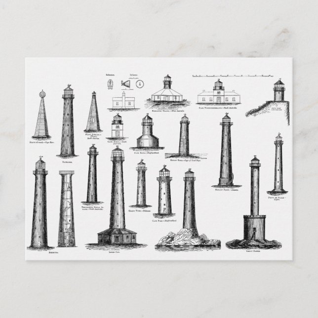 Vintage Lighthouse Collection Postcard (Front)