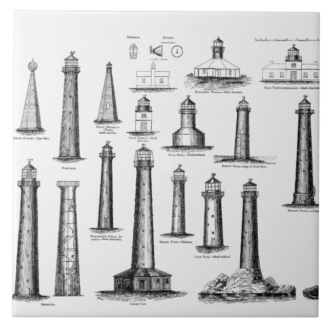 Vintage Lighthouse Collection Tile (Front)