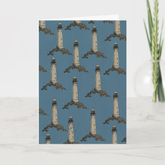 Vintage lighthouse pattern card