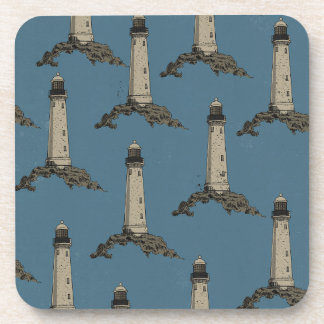 Vintage lighthouse pattern coaster