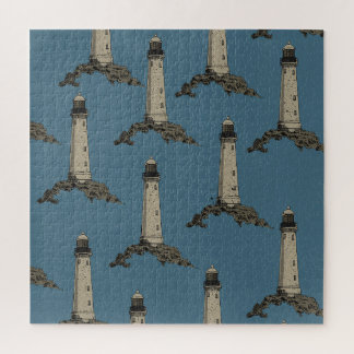 Vintage lighthouse pattern jigsaw puzzle