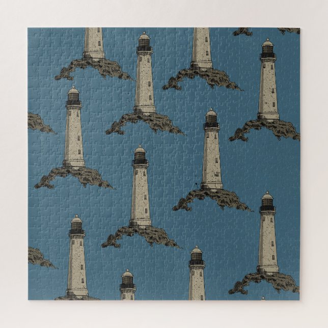 Vintage lighthouse pattern jigsaw puzzle (Vertical)