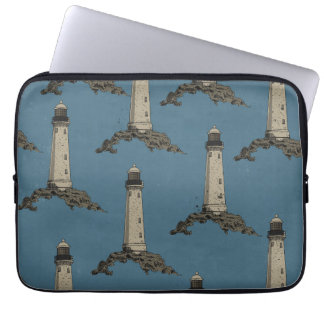 Vintage lighthouse pattern laptop sleeve