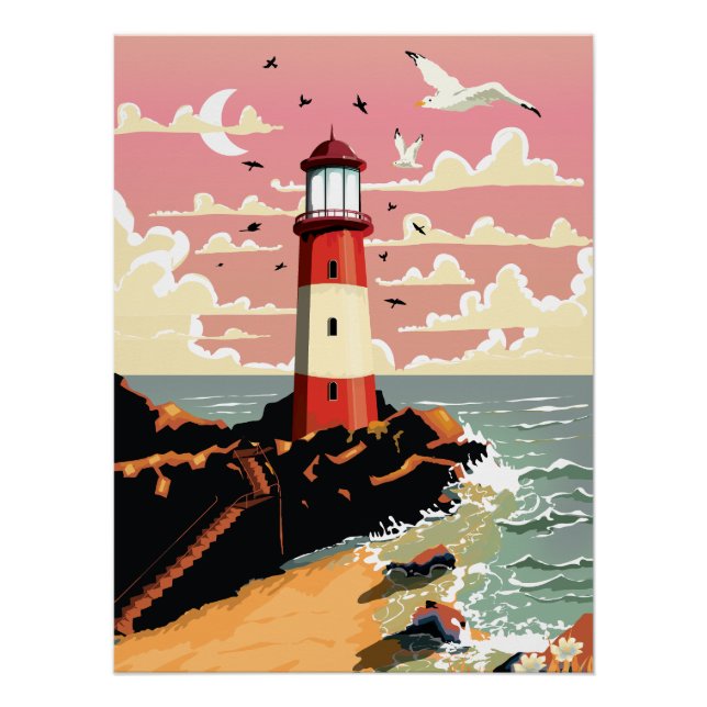 Vintage Lighthouse Poster (Front)