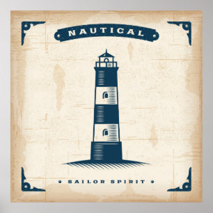 Vintage Lighthouse Poster 1