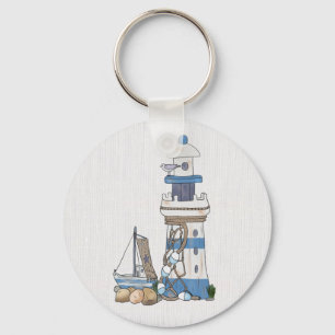 Vintage lighthouse with ship keychain