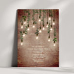 Vintage Lights Brick Botanical Generic Party Invitation<br><div class="desc">Vintage Edison lights decorated with botanical greenery hanging from top over weathered rustic brick background.  All purpose party invitation suitable for birthday,  wedding,  open house,  housewarming,  professional,  grand opening,  anniversary,  dinner party,  etc.</div>