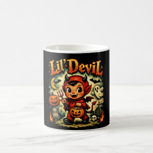 Vintage Lil' Devil Creepy Cute Halloween Coffee Mug