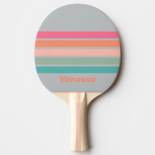 Vintage Lilac Charm Across Striping with Name Ping Pong Paddle