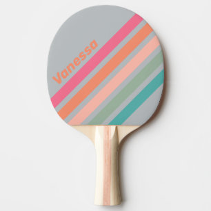  Vintage Lilac Charm Angled Striping with Name Ping Pong Paddle