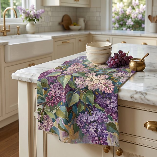 Vintage Lilac Flowers Kitchen Towel (Creator Uploaded)