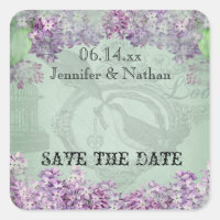 Vintage Lilac Locket Enregistrer les stickers Date