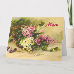 Vintage Lilacs in a Basket Mother's Day Big Card