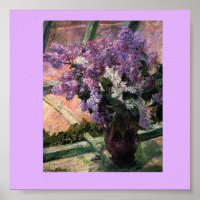 Vintage "Lilacs in a window" by Mary Cassatt 1880