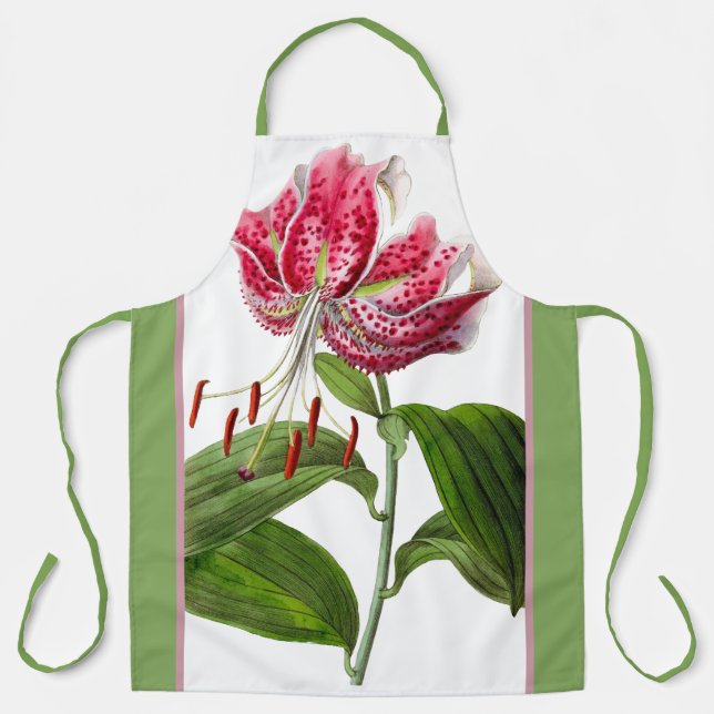 Vintage lily botanical apron (Front)