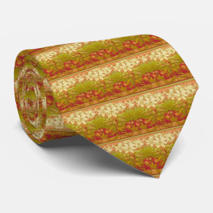 Vintage Lily Floral Stripe Tie