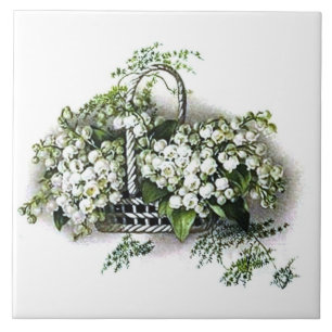 Vintage Lily of the Valley Tile