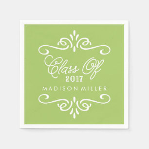 Vintage Lime Green   Graduation Napkins