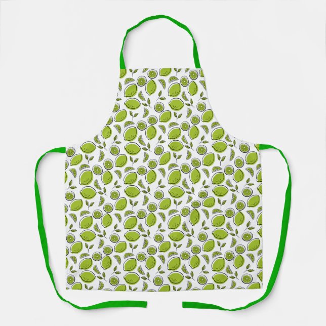 Vintage Lime Print Apron (Front)