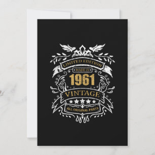 Vintage Limited Edition Made In 1961 Birthday Gift Invitation