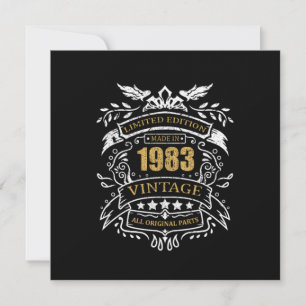 Vintage Limited Edition Made In 1983 Birthday Gift Invitation