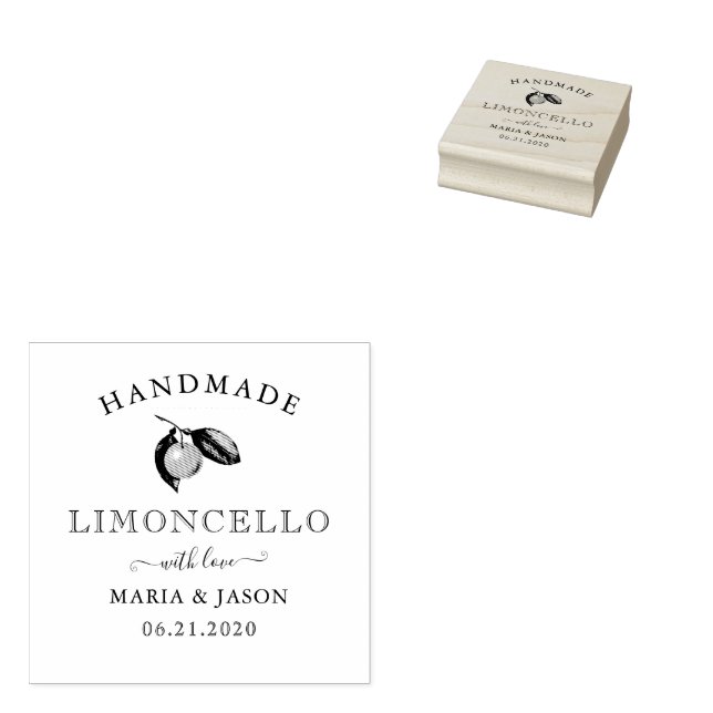 Vintage Limoncello Elegant Monogram Rubber Stamp (Stamped)