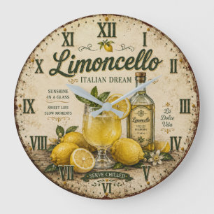 Vintage Limoncello Italian Dream Large Clock