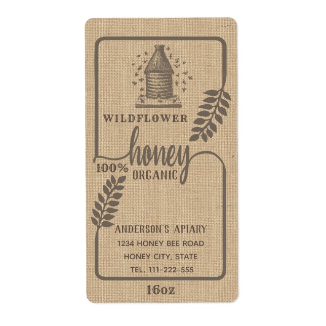 Vintage lin rustique ruche de miel (Devant)