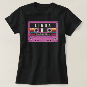 Vintage Linda Name Pink Cassette Tape T-Shirt