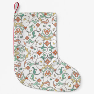 Vintage Line Art Eastern Ornament Small Christmas Stocking