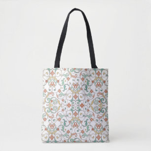 Vintage Line Art Eastern Ornament Tote Bag
