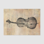 Vintage Line Drawing Of A Cello On Music Sheet<br><div class="desc">It's a vintage drawing featuring a cello on a background of sheet music. Perfect for vintage lovers. Ideal for your decoupaging projects.</div>