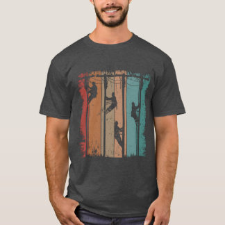 Vintage Lineman Father Electric Cable Lineman frie T-Shirt