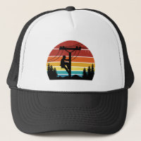 Vintage Lineman Sunset Retro Trucker Hat