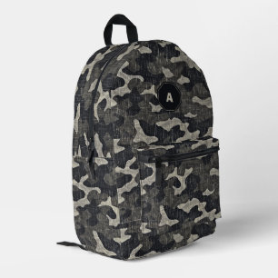 Vintage Linen Camouflage Printed Backpack