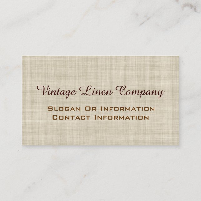 Vintage Linen Professional Business Cards (Front)